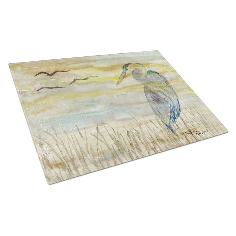 Caroline's Treasures Glass Heron Cutting Board