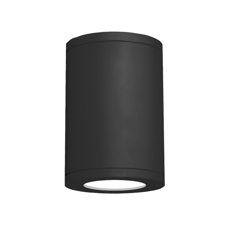 Tube LED Flush Mount, Black, 9.53" H x 6" W, 3000K