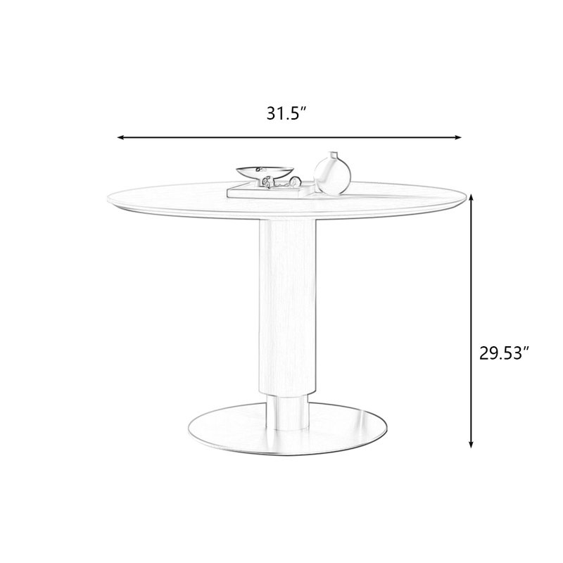Table de salle à manger blanche et Burlywood, H 29,53 po x L 31,5 po x l 31,5 po