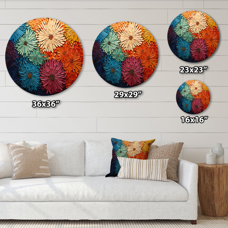 Robert - Décoration abstraite ronde en métal, H 29 po x l 29 po