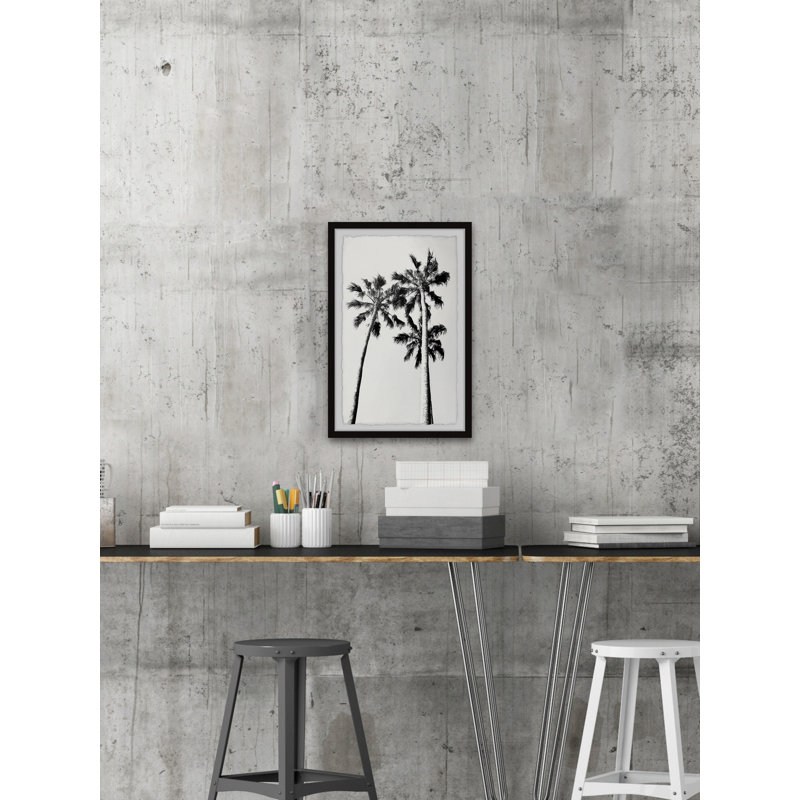 Black And White Palm Trees - Single Picture Frame Print, 30cm H x 20cm W x 3.81cm D