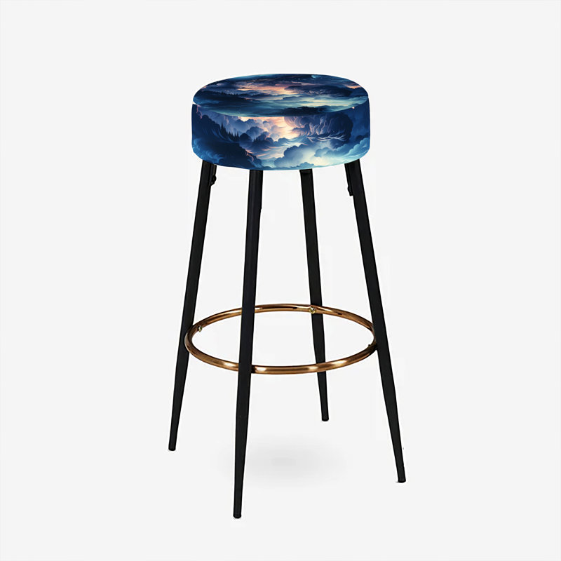 Noir Skies Moody Patterns - Abstract Bar Stools Set Of 2