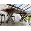 Solid Wood Top Metal Base Dining Table-64125994-64125996-64125998