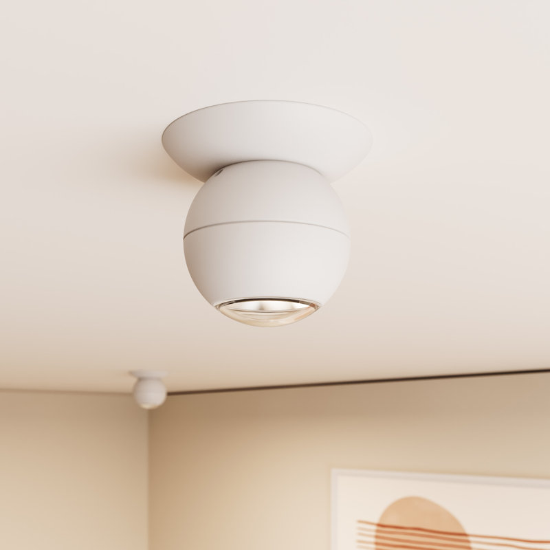 Hemisphere Acrylic LED Flush Mount, Textured White