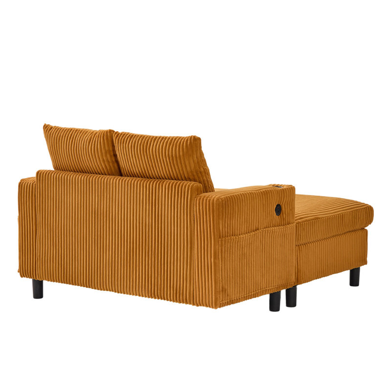 Chaise longue rembourrée 50 po, Jaune