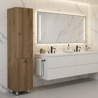 Safaree Freestanding Linen Cabinet With Tilt-Out Hamper