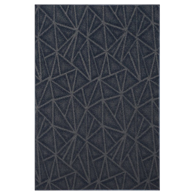 Tapis géométrique noir intérieur / extérieur