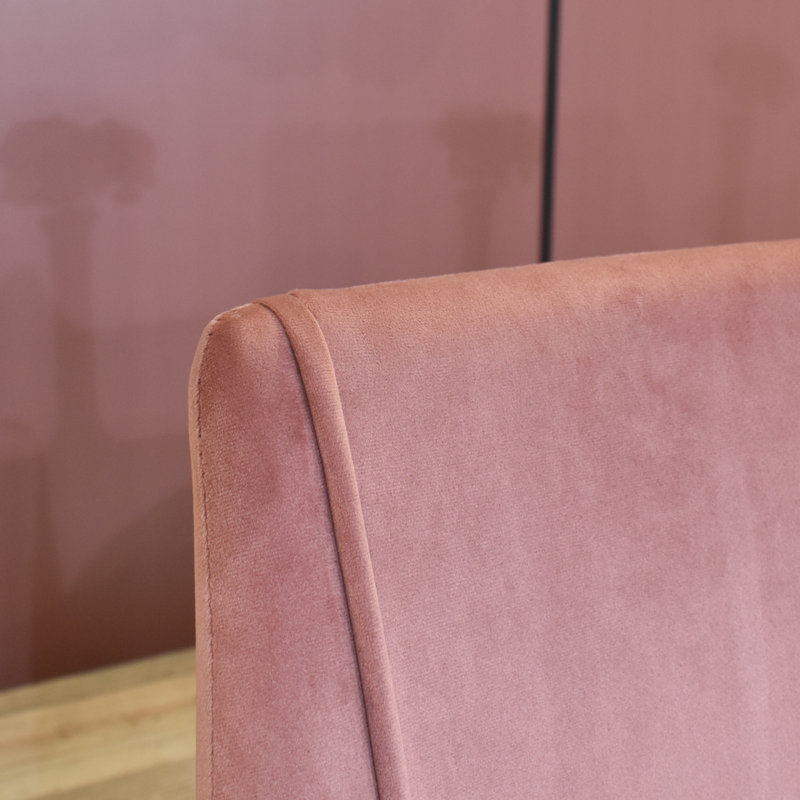 Tyrell 47cm H Short-haired Velvet Upholstered Side Chair, Rose