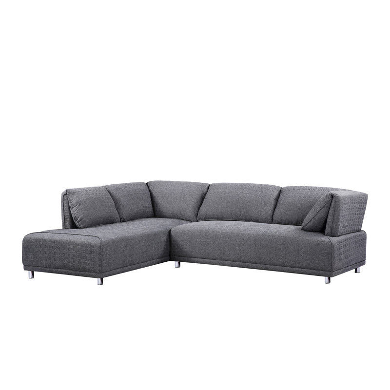 Canapé et chaise longue 104 po Nita, Mélange de polyester gris, Orienté à gauche (vu de face)