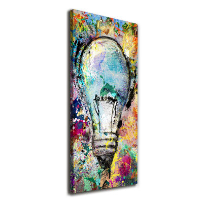Colourful Light Bulb - Wrapped Canvas Print