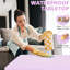 Table pliable mauve de 4 pi pour les loisirs intérieurs et extérieurs, poids maximal de 135 kg, facile à nettoyer et à transporter, design, grande utilisation pour les soirées barbecue, fabrication en acier plastique à haute résistance, stable avec