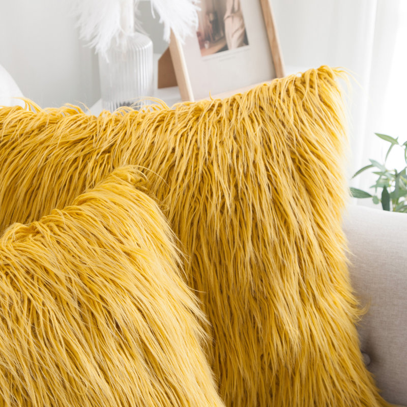 Geometric Square Cushion Cover, Lemon Curry
