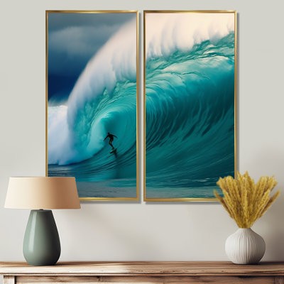 Hawaiian Waves Surf Dream I - Beige, reproduction d'art moderne sur toile
