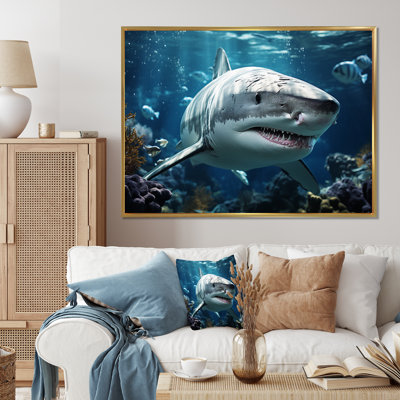 " Teal Gray Shark Marine Symphony "