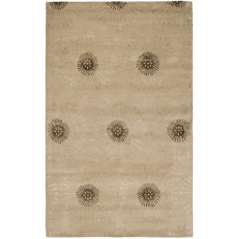 Avayah Soho Hand Tufted Wool Floral Rug, Rectangle 5' x 8'