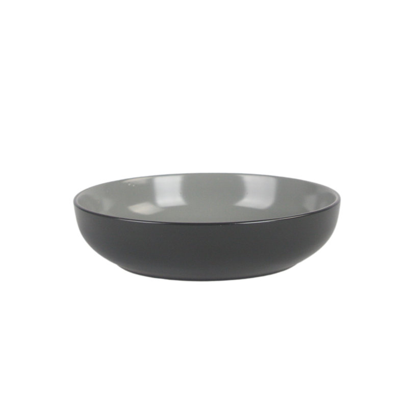 Coupe deux tons 8,5 po / 36 oz Ensemble de 6 bols à dîner, bleu / blanc, Noir / gris