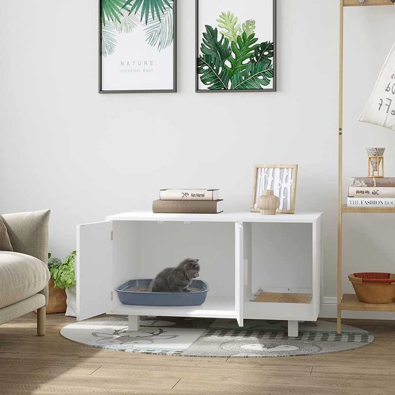 Mata Litter Box Enclosure, White