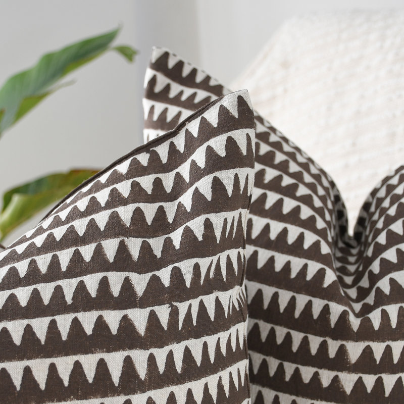 Brown Geometric Block Print