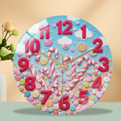 Horloge murale en verre 12 "bonbon