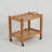 Solid Rubberwood Rolling Side Table with Lockable Wheels and Removable Tray