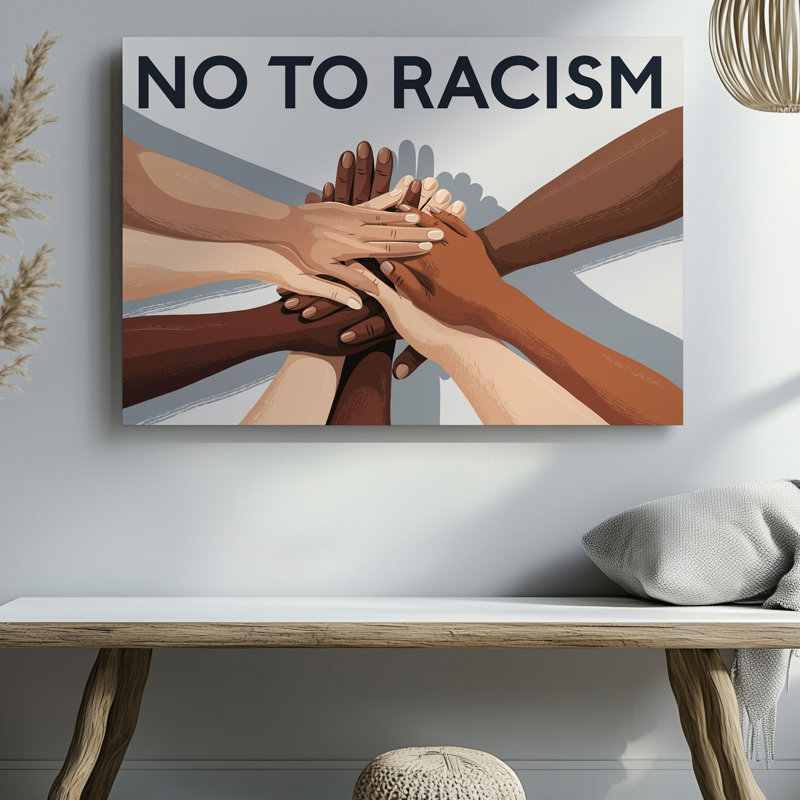 Toile, une puissante illustration mettant en vedette un groupe diversifié de mains jointes, ensemble solidaire, symbolisant l'unité contre la toile