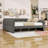 King Size Upholstered Daybed with USB Charging Armrests-1328875497
