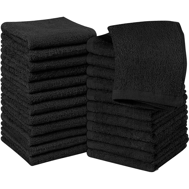 Del Mar Midweight Hand Towel, Black