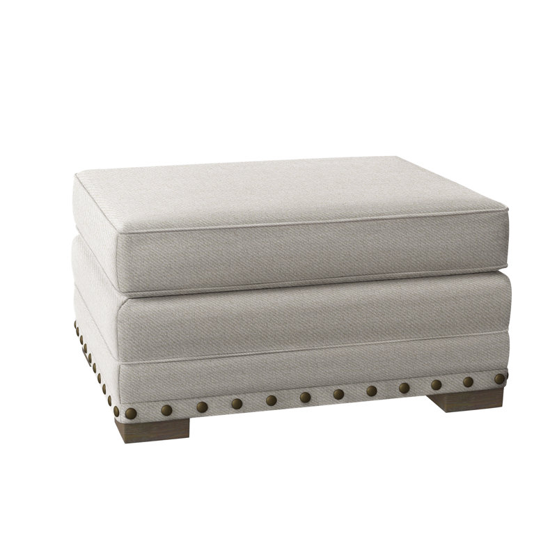 Cantor Upholstered Ottoman, Portobello, White 5555-000