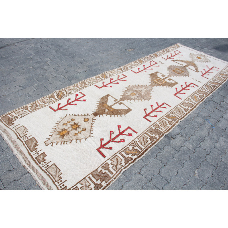 Tapis de couloir traditionnel - Tapis en laine rétro idéal pour les couloirs avec un design anatolien authentique