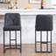 Ensemble de 2 tabourets de bar rembourrés modernes avec dossier capitonné, chaise à hauteur de comptoir avec structure en métal robuste, siège rembourré confortable pour la cuisine, le bar ou la salle à manger