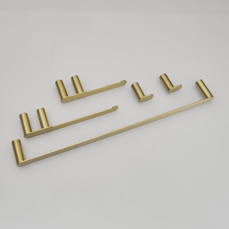 1 Ensemble de quincaillerie de salle de bain 5 pièces, Or brossé