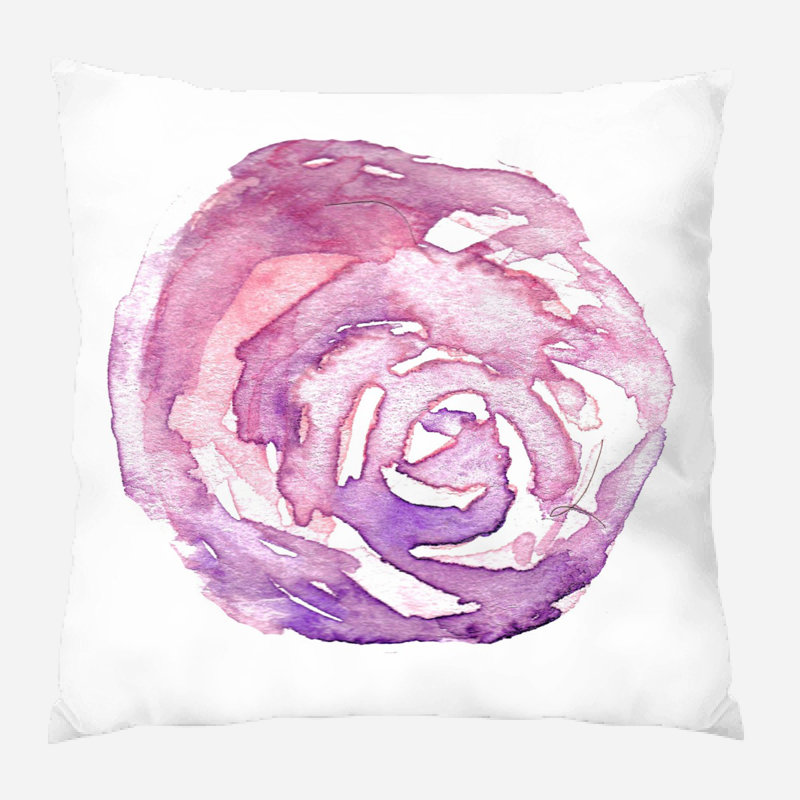 Coussin décoratif aquarelle Poston, Microsuède, Intérieur