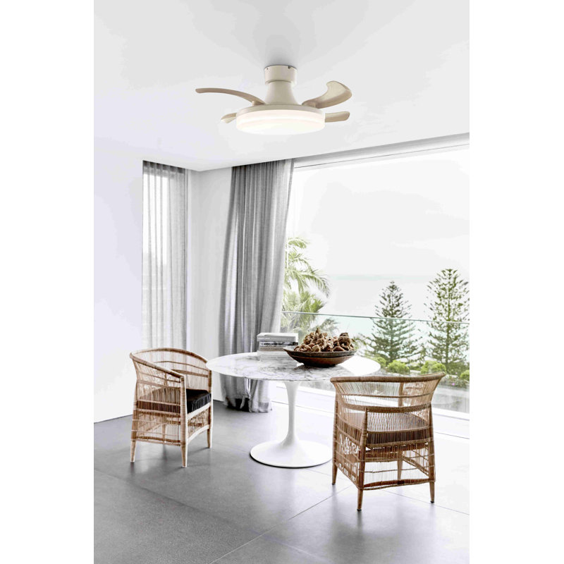 Adilene 92cm Ceiling Fan with LED Lights, Cream, White