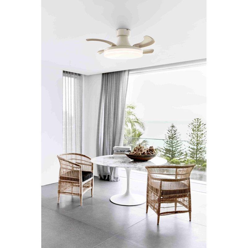 Adilene 92cm Ceiling Fan with LED Lights, White, Cream