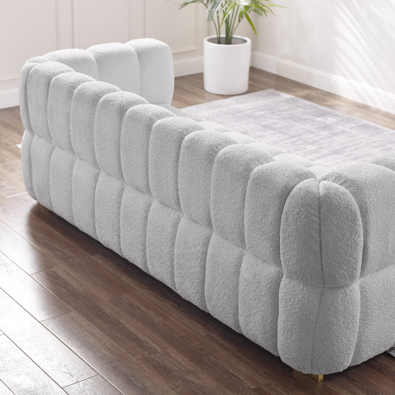 Marceil Upholstered 85.03'' Sofa, Smokey Gray 100% Polyester