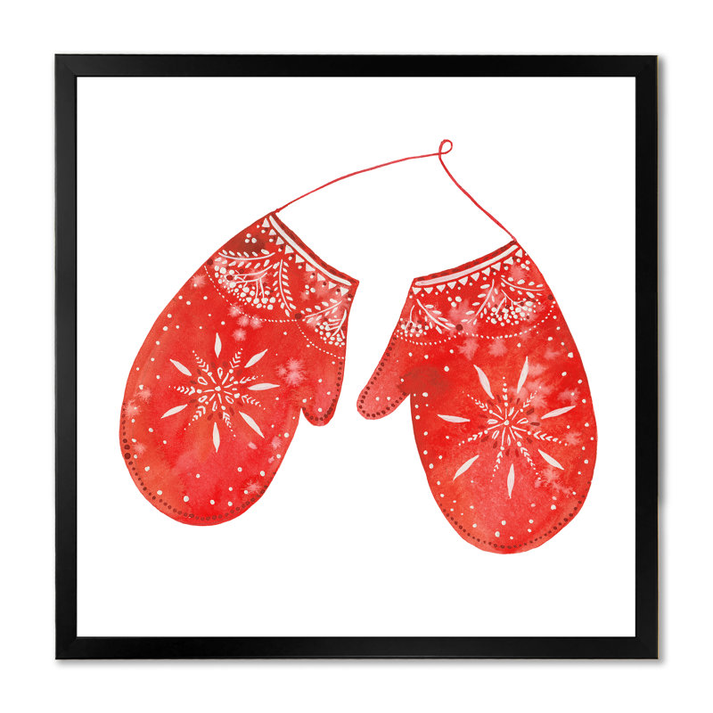 Décoration murale en toile Christams Red - Mid-Century, Impression noire sur toile encadrée, H 16 po x l 16 po x P 1 po