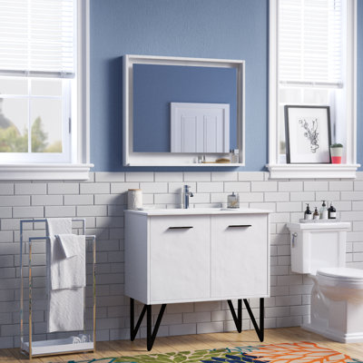Almaraz 35.5'' Single Bathroom Vanity with Quartz Top