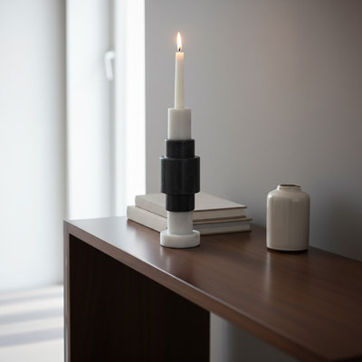 Ayme 30 cm H Marble Tabletop Candlestick