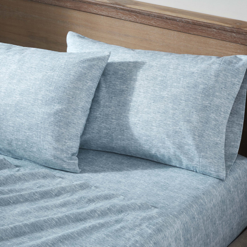Taies d'oreiller modernes et supérieures Superior Flange, Taie d'oreiller très grande, Washed Blue