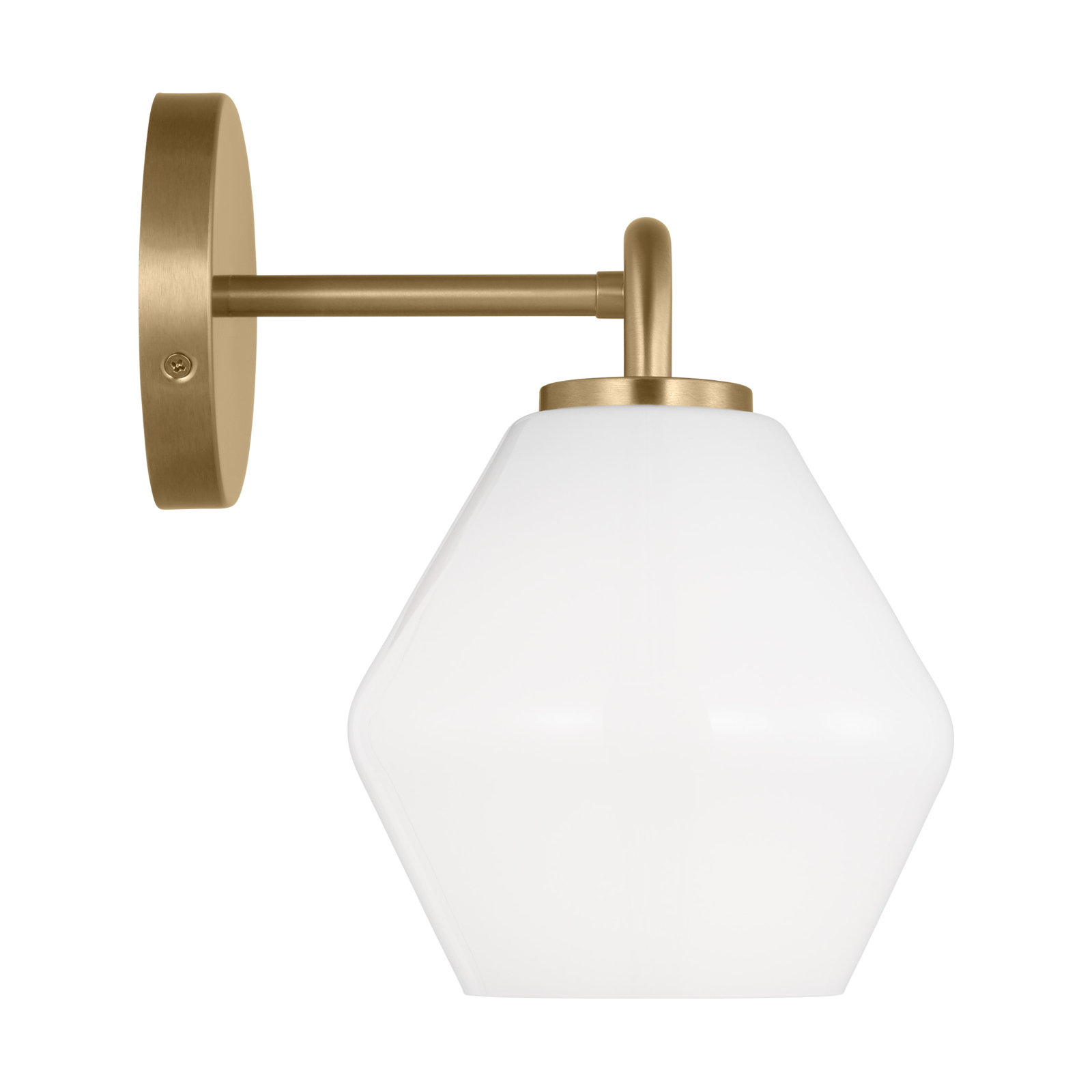 Rooks 2-Light Dimmable Vanity Light, White, Satin Brass