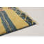 Tapis unique en laine noué à la main jaune et bleu 9 pi 2 po x 11 pi 9 po années 2010 Arelli