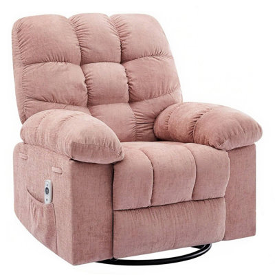 Rocking Recliner Chair with Massage & Heat, 360° Swivel Oversized Recliner with USB Port for Living Room