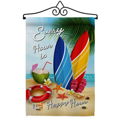 Plage chaque heure à 2 faces en polyester 19 x 13 po ensemble de drapeaux