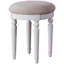 Ensemble de coiffeuse 3 pièces avec tabouret rembourré Enay, miroir, 5 tiroirs, blanc glamour-127850202