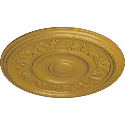 Endurathane Tyrone Ceiling Medallion, 16 1/8"OD x 3/4"P (Fits Canopies up to 6 3/4"), Hand-Painted Iridescent Gold Finish