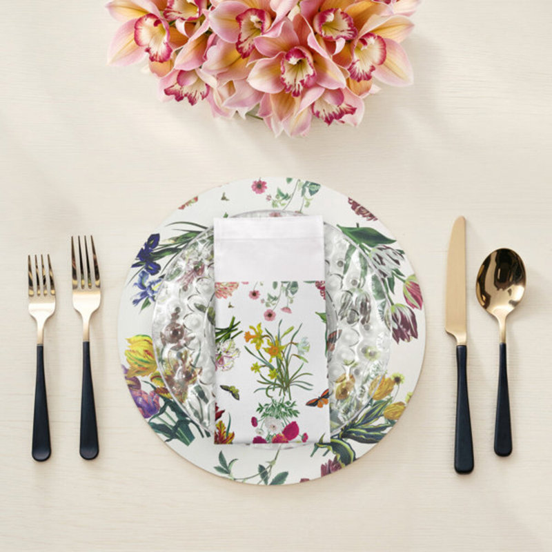 Flora Fauna Cotton Sateen Dinner Napkins