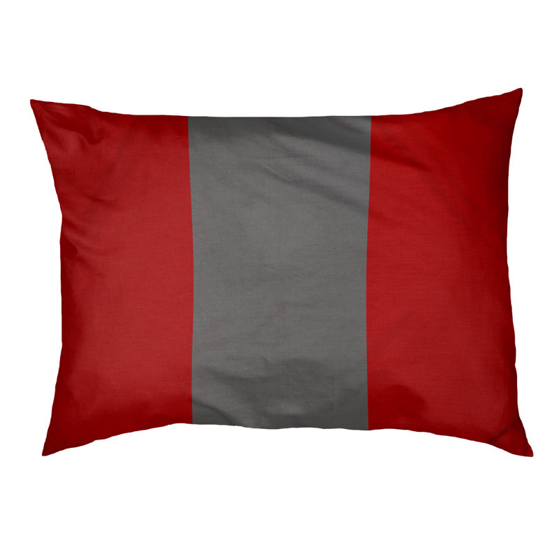 Coussin Ohio Football, Grand (l 40 po x P 30 po x H 6,5 po), Écarlate / gris