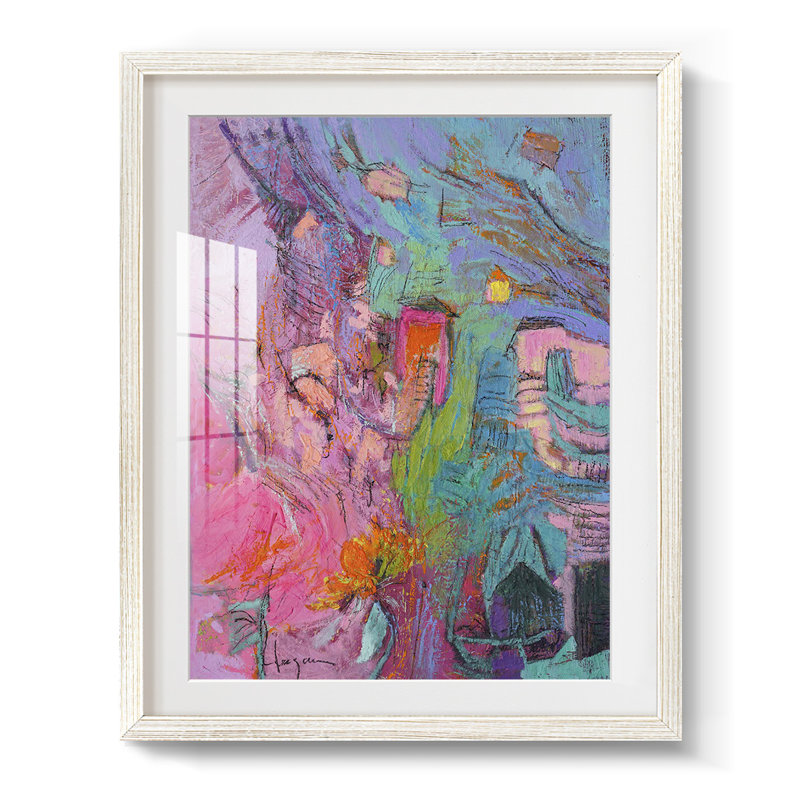 Ma maison rose - impression encadrée, H 28,5 po x l 20,5 po, Blanc