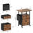 2 Drawer File Cabinet with 24'' Extended Desktop,  Rolling File Cabinet with Side Bag, Fabric Drawer, Light Brown