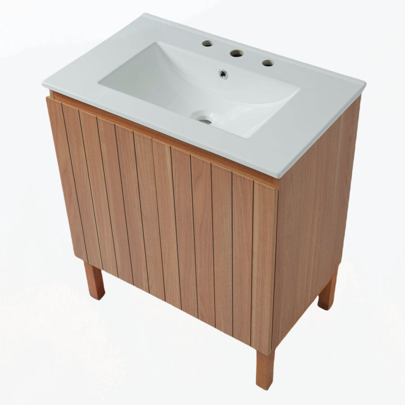 Meuble-lavabo en bois naturel de 30 po